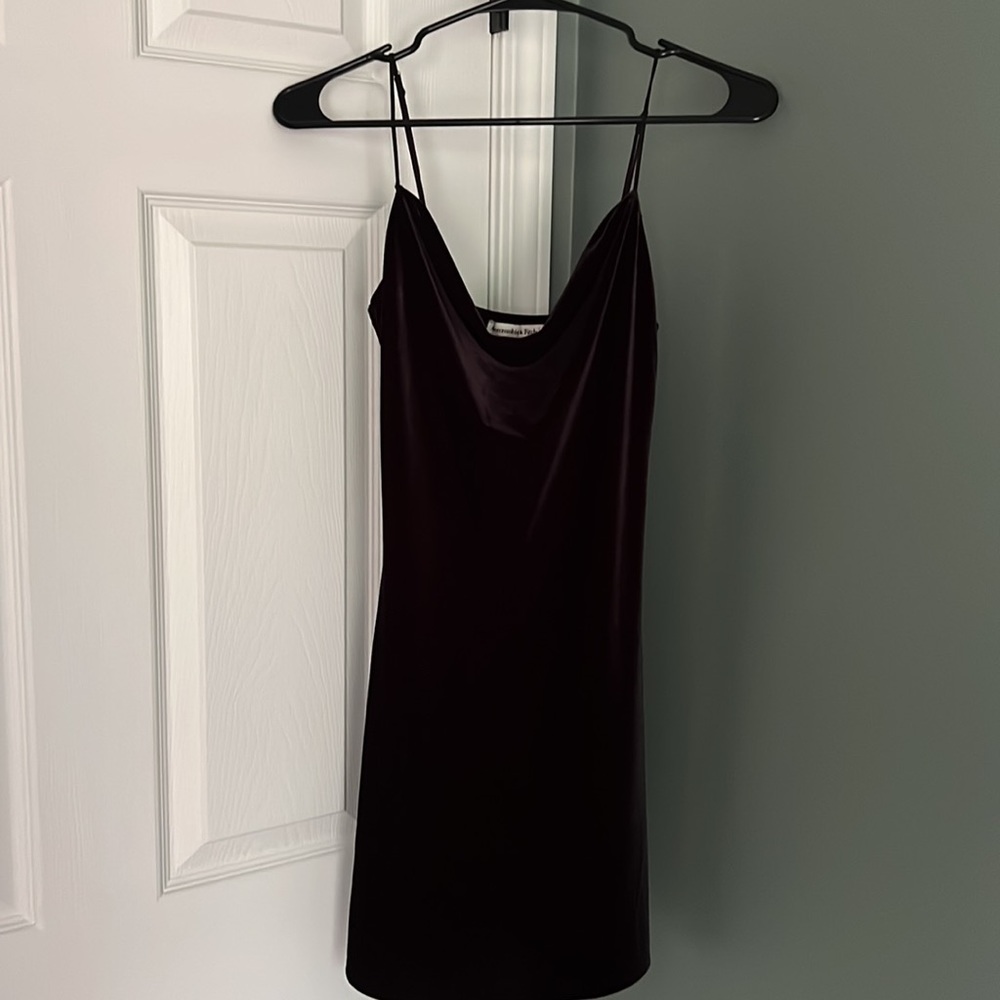 Never worn black velvet cowl neck slip dress